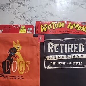 Orange and Black Kitchen Apron Set